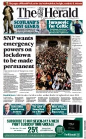 The Herald () Newspaper Front Page for 18 August 2021