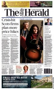 The Herald () Newspaper Front Page for 19 January 2023