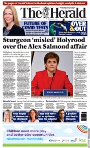 The Herald () Newspaper Front Page for 19 March 2021