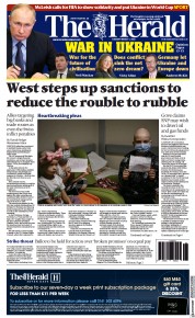 The Herald () Newspaper Front Page for 1 March 2022