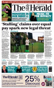 The Herald () Newspaper Front Page for 1 April 2021