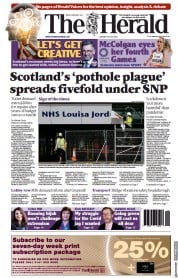 The Herald () Newspaper Front Page for 20 July 2021