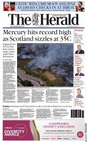 The Herald () Newspaper Front Page for 20 July 2022