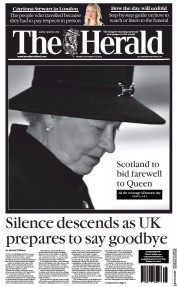 The Herald () Newspaper Front Page for 20 September 2022