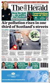 The Herald () Newspaper Front Page for 21 October 2021