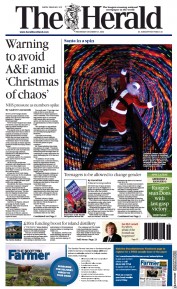 The Herald () Newspaper Front Page for 21 December 2022