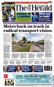 The Herald () Newspaper Front Page for 21 January 2022