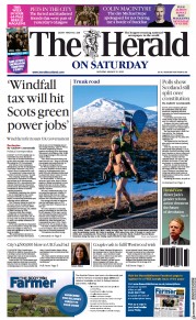 The Herald () Newspaper Front Page for 21 January 2023