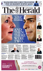 The Herald () Newspaper Front Page for 21 July 2022