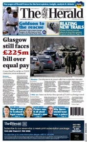 The Herald () Newspaper Front Page for 22 March 2022