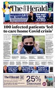 The Herald () Newspaper Front Page for 22 April 2021