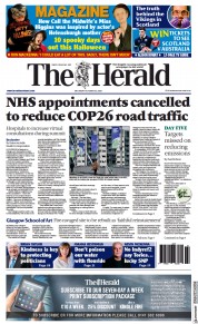 The Herald () Newspaper Front Page for 23 October 2021