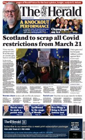 The Herald () Newspaper Front Page for 23 February 2022