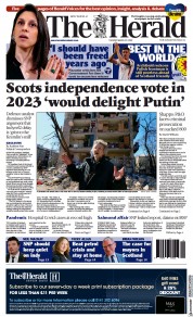 The Herald () Newspaper Front Page for 23 March 2022