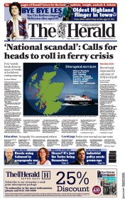 The Herald () Newspaper Front Page for 23 April 2021