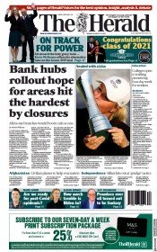 The Herald () Newspaper Front Page for 23 August 2021
