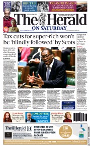 The Herald () Newspaper Front Page for 24 September 2022