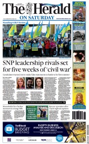The Herald () Newspaper Front Page for 25 February 2023