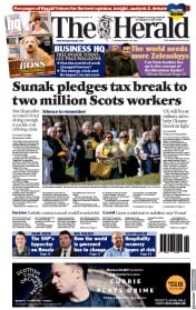 The Herald () Newspaper Front Page for 25 March 2022