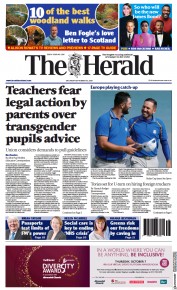 The Herald () Newspaper Front Page for 25 September 2021