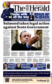 The Herald () Newspaper Front Page for 26 March 2021
