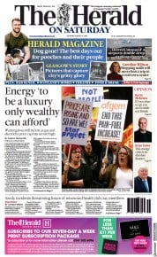 The Herald () Newspaper Front Page for 27 August 2022
