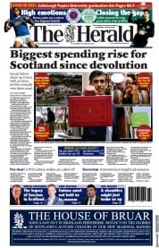 The Herald () Newspaper Front Page for 28 October 2021