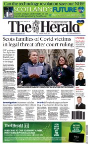 The Herald () Newspaper Front Page for 28 April 2022