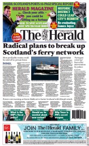 The Herald () Newspaper Front Page for 29 January 2022