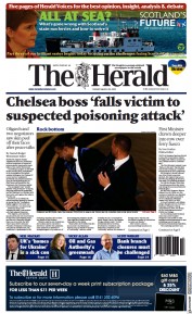 The Herald () Newspaper Front Page for 29 March 2022