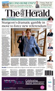 The Herald () Newspaper Front Page for 29 June 2022