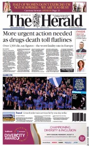The Herald () Newspaper Front Page for 29 July 2022