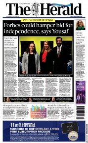 The Herald () Newspaper Front Page for 2 March 2023