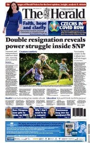 The Herald () Newspaper Front Page for 31 May 2021