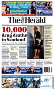 The Herald () Newspaper Front Page for 31 July 2021