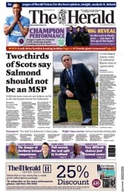 The Herald () Newspaper Front Page for 3 May 2021