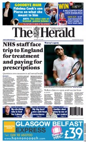 The Herald () Newspaper Front Page for 3 July 2021