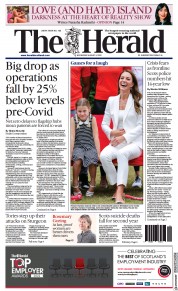 The Herald () Newspaper Front Page for 3 August 2022