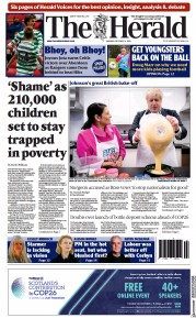 The Herald () Newspaper Front Page for 4 October 2021