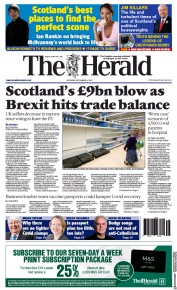 The Herald () Newspaper Front Page for 4 September 2021