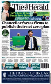 The Herald () Newspaper Front Page for 5 November 2021