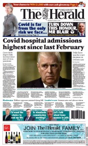 The Herald () Newspaper Front Page for 5 January 2022