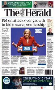 The Herald () Newspaper Front Page for 6 October 2022