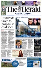The Herald () Newspaper Front Page for 7 January 2023