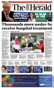 The Herald () Newspaper Front Page for 8 October 2021