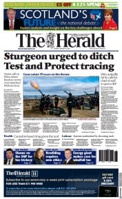 The Herald () Newspaper Front Page for 8 February 2022