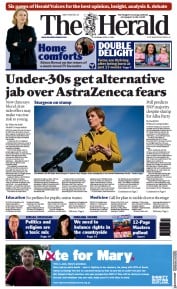 The Herald () Newspaper Front Page for 8 April 2021