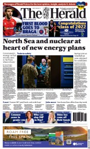 The Herald () Newspaper Front Page for 8 April 2022