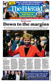 The Herald () Newspaper Front Page for 8 May 2021
