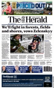 The Herald () Newspaper Front Page for 9 March 2022